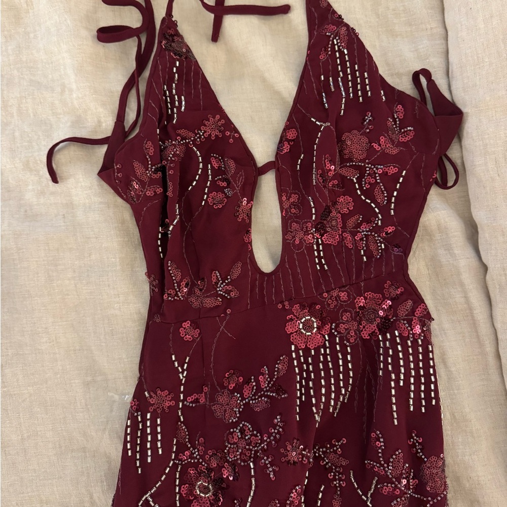 Peppermayo All For Love Maxi Dress - Burgundy - Picture 3 of 5